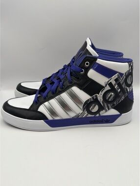 Adidas Hard Court Hi Black White Purple Men's Sneakers Shoes Size 11.5 G98513